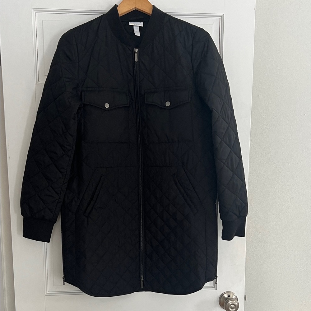 Black Quilted Long Jacket